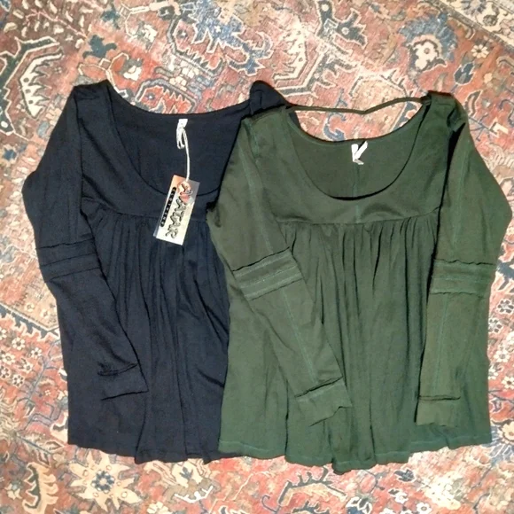NWOT Avatar Black and Green Babydoll Tops - Picture 1 of 8
